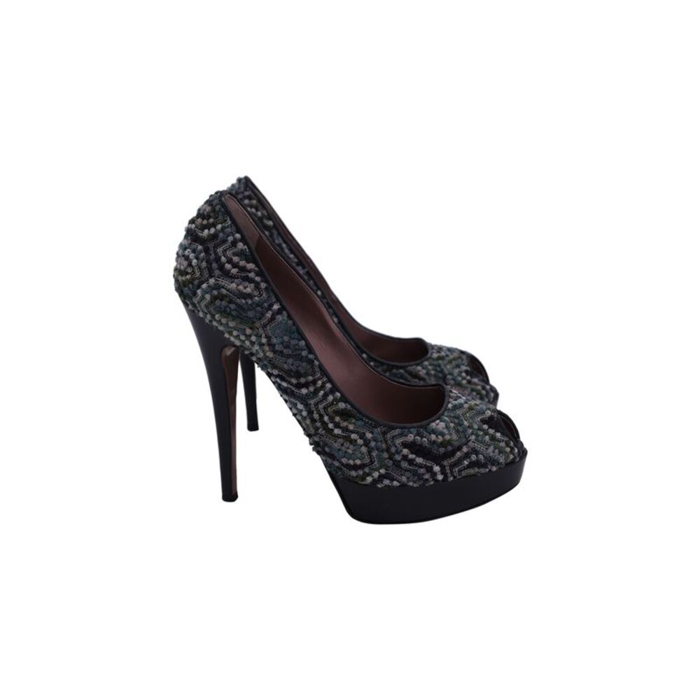 Missoni Peep-Toe Platform Pumps in Multicolor Tweed